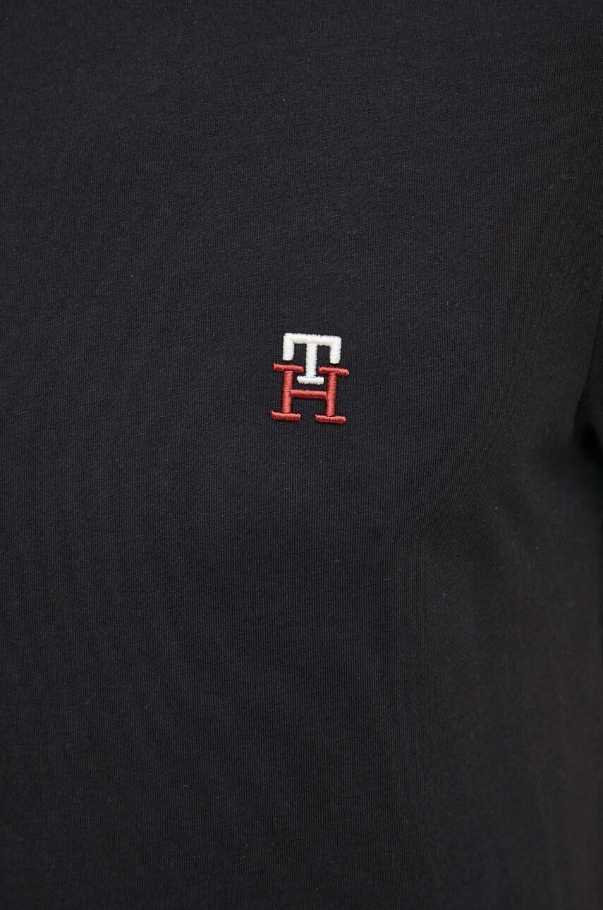 Tommy Hilfiger Bavlnené tričko bordová farba melanžový - Pepit.sk