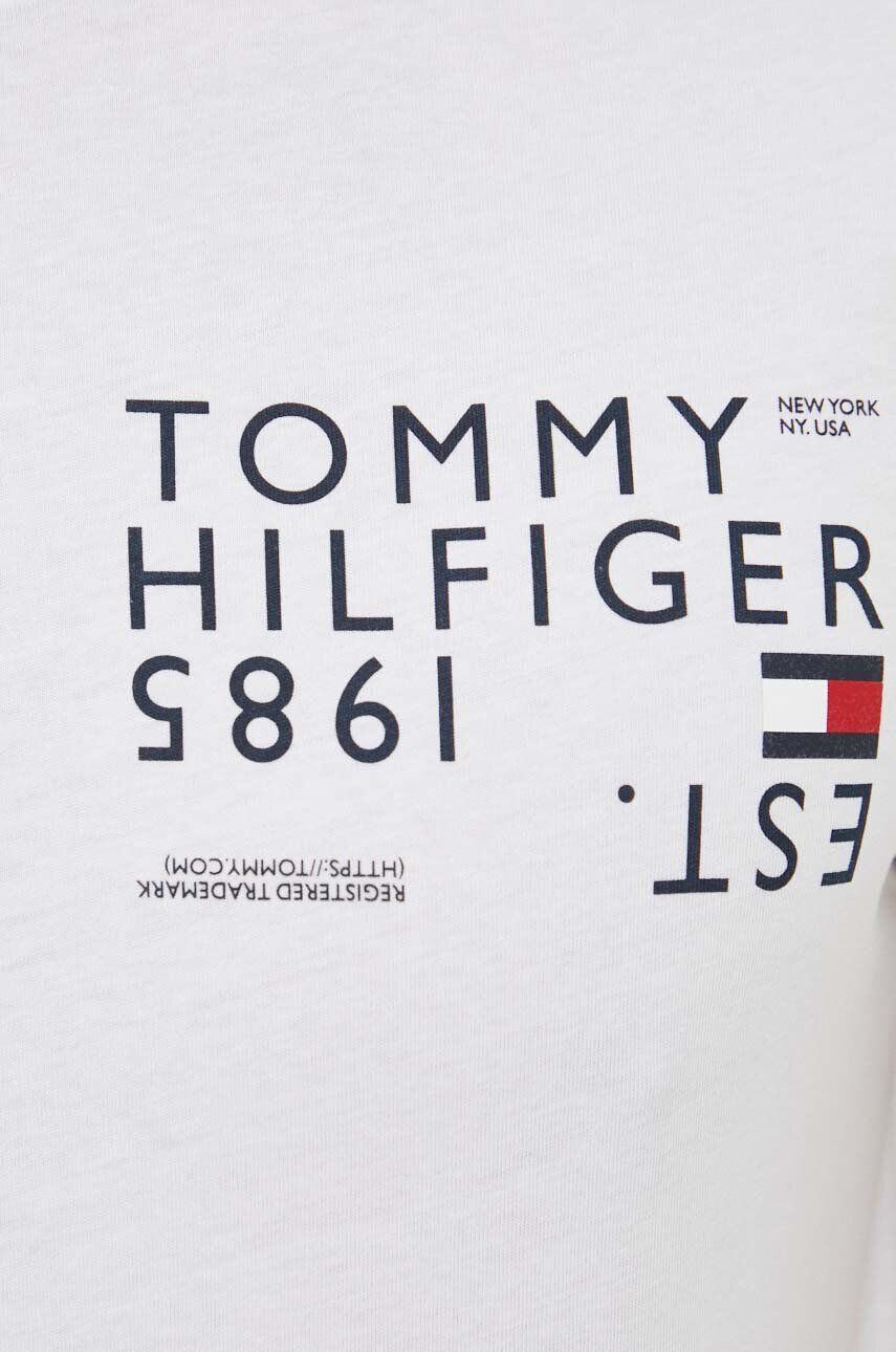 Tommy Hilfiger Bavlnené tričko biela farba s potlačou - Pepit.sk