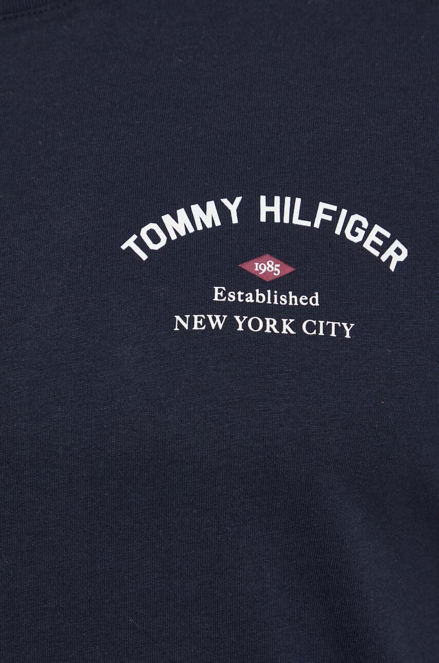 Tommy Hilfiger Bavlnené tričko pánsky tmavomodrá farba s potlačou - Pepit.sk