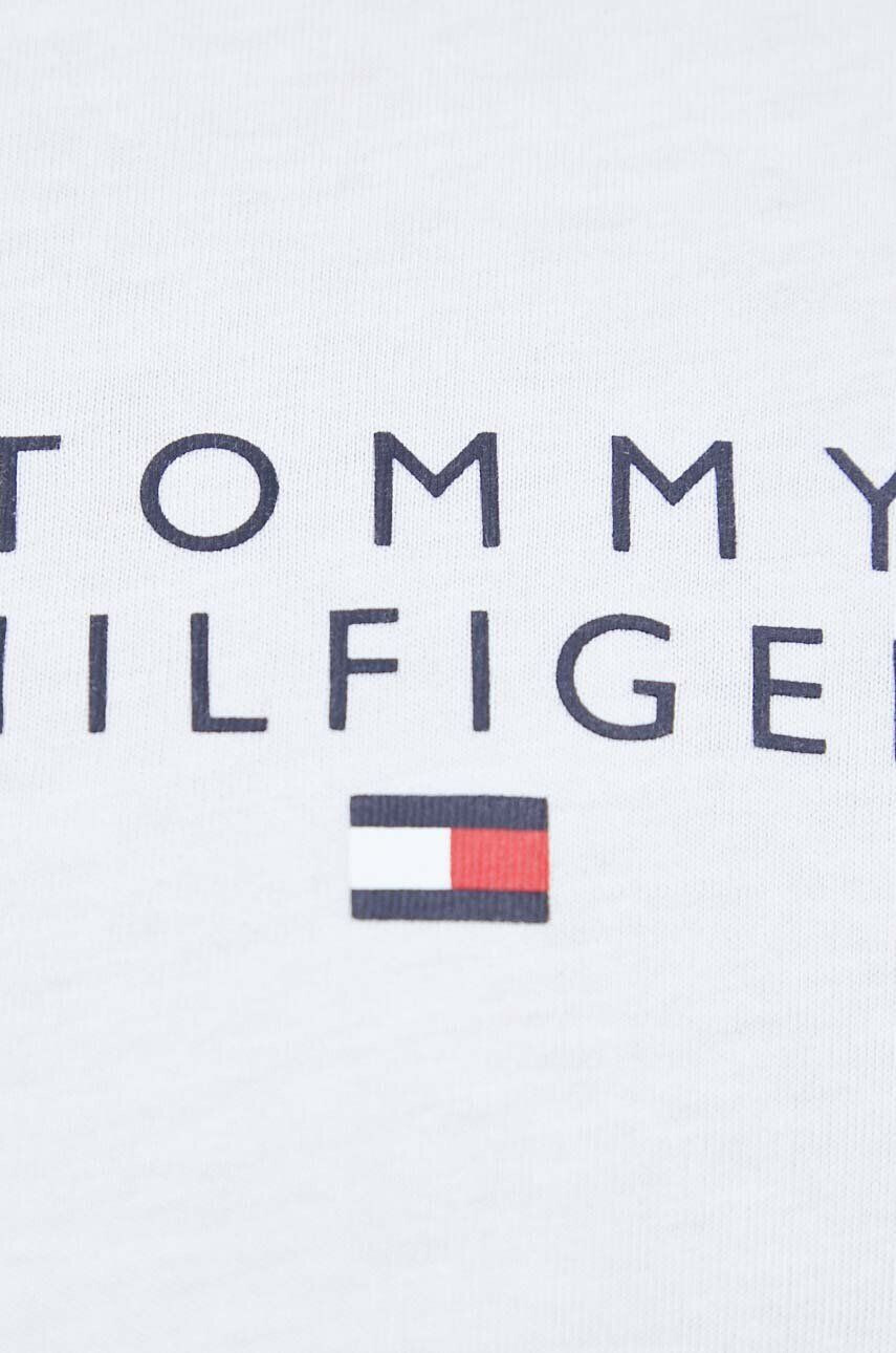 Tommy Hilfiger Bavlnené tričko s dlhým rukávom biela farba jednofarebný - Pepit.sk