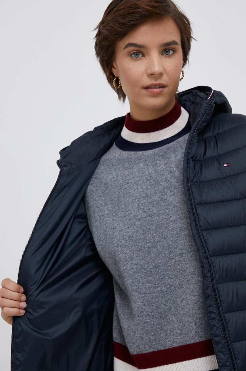 Tommy Hilfiger Bunda dámska tmavomodrá farba prechodná - Pepit.sk