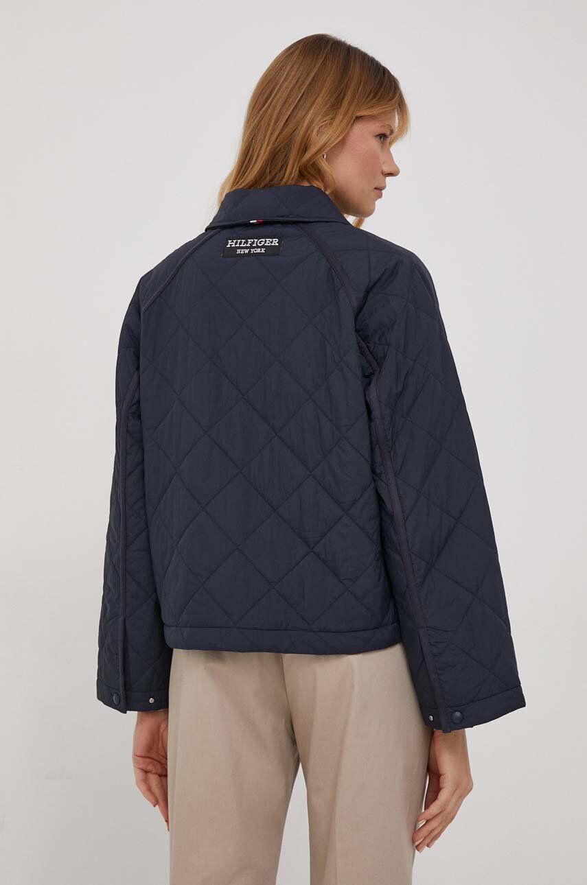 Tommy Hilfiger Bunda dámska tmavomodrá farba prechodná oversize - Pepit.sk