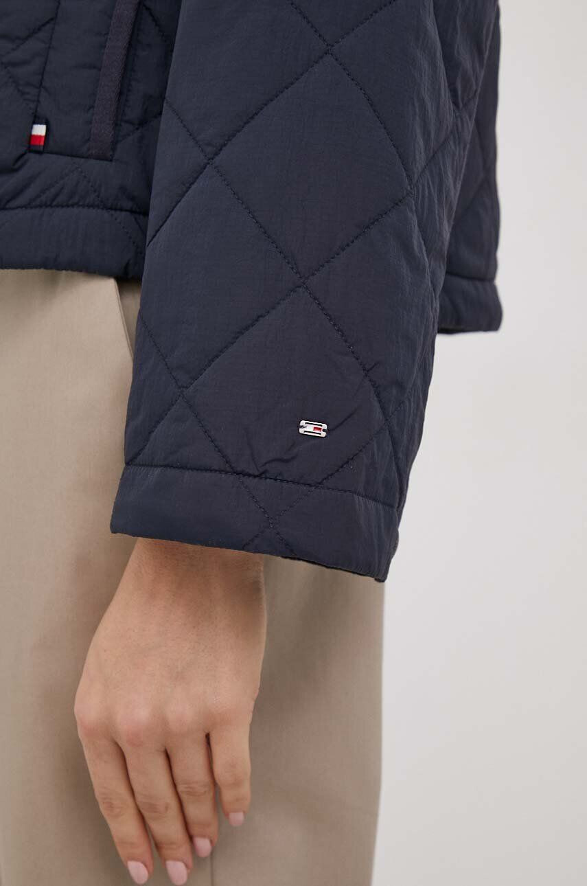 Tommy Hilfiger Bunda dámska tmavomodrá farba prechodná oversize - Pepit.sk