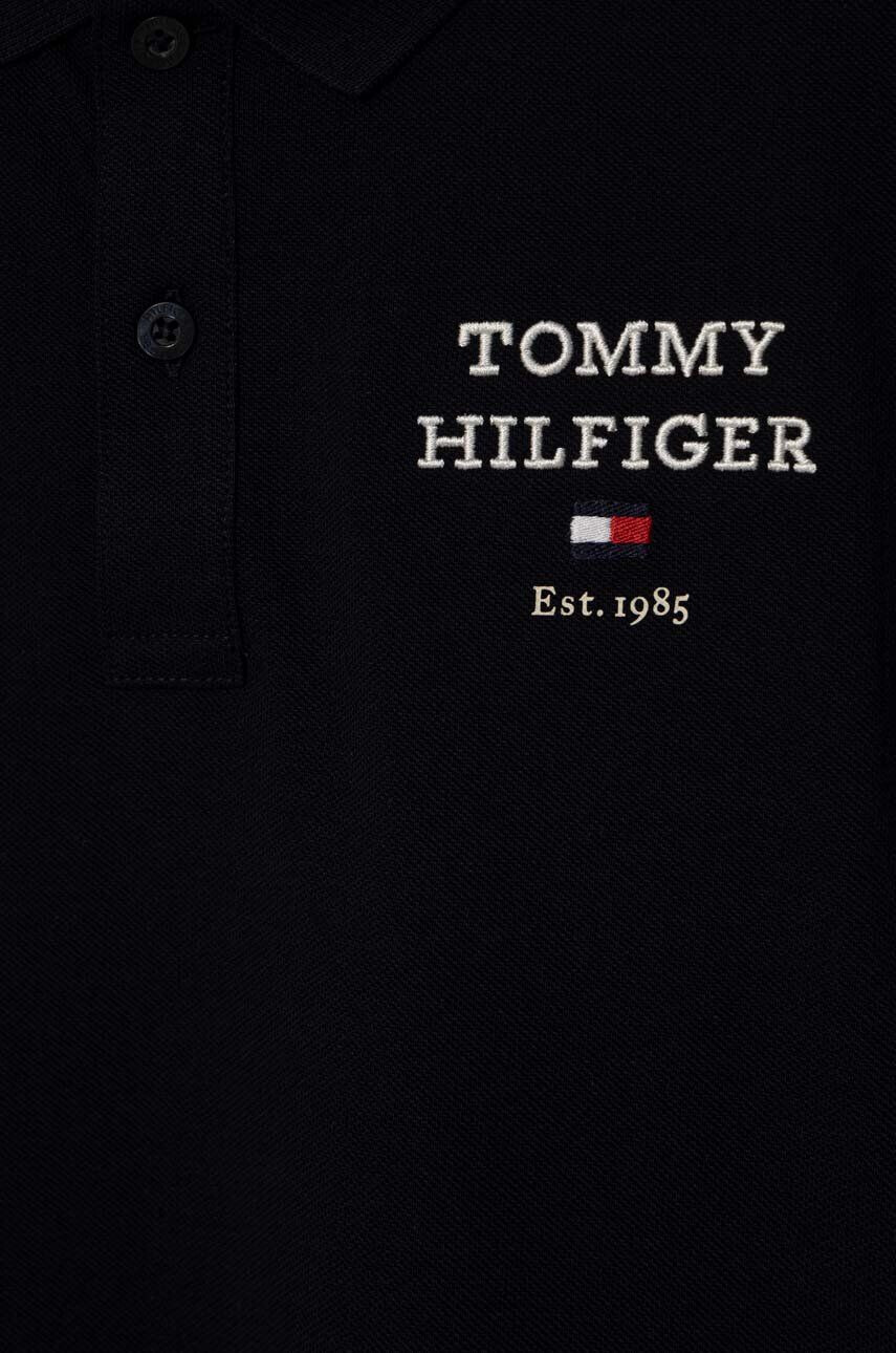 Tommy Hilfiger Detská bavlenná polokošeľa tmavomodrá farba s nášivkou - Pepit.sk