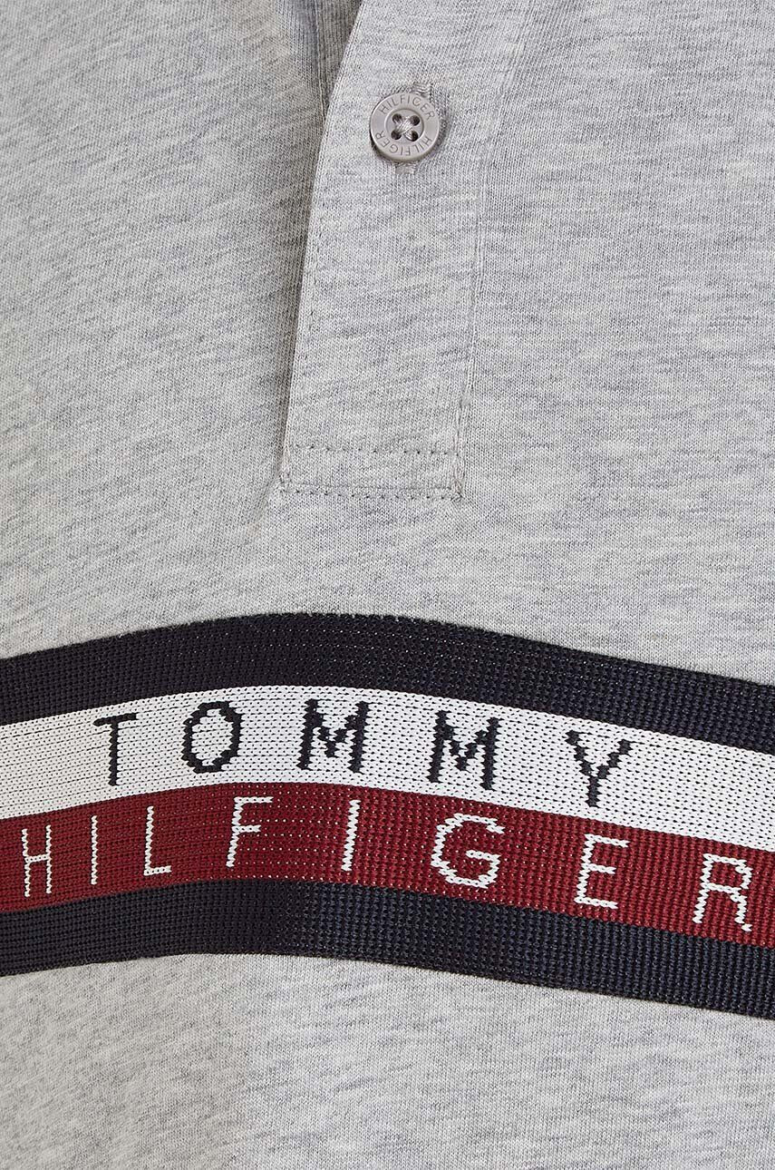 Tommy Hilfiger Detská bavlenná polokošeľa šedá farba s nášivkou - Pepit.sk