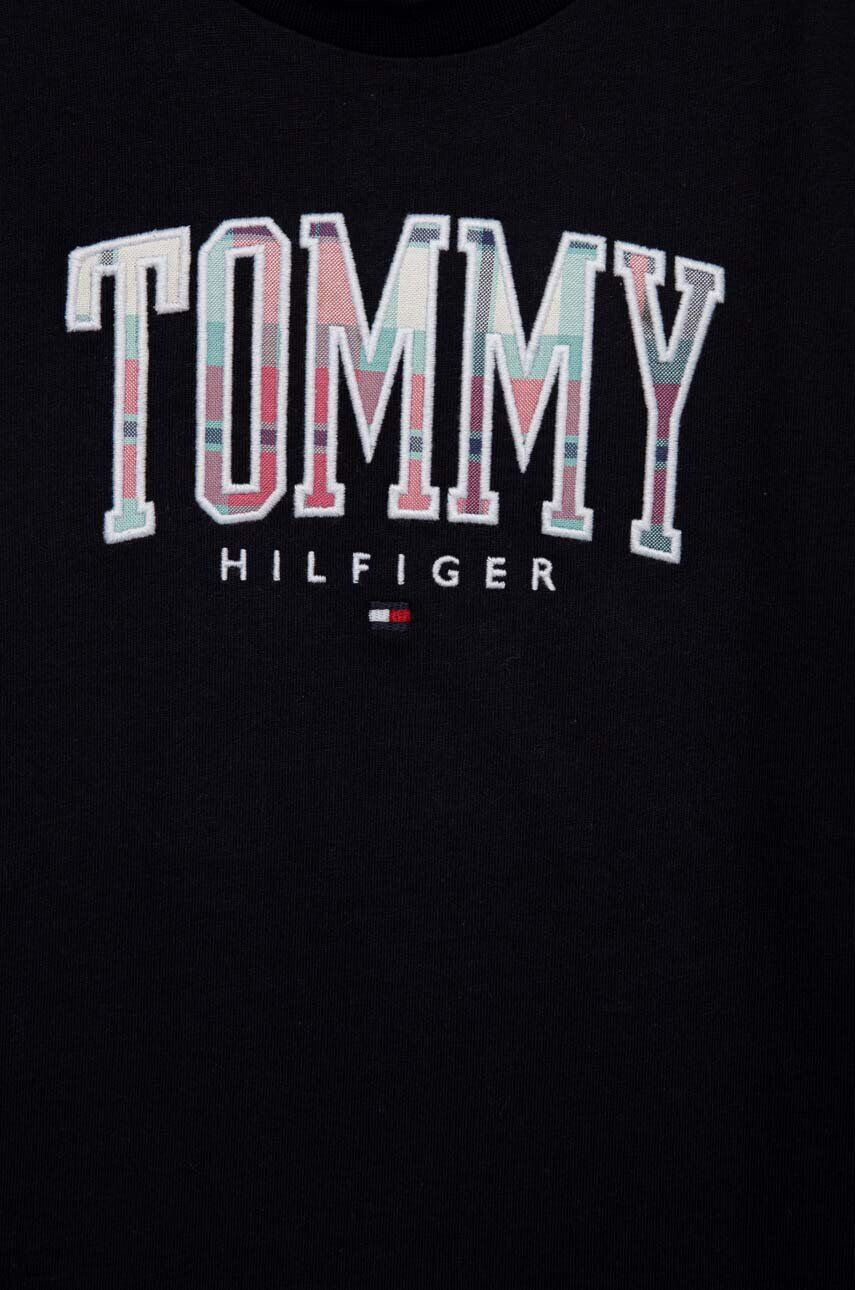 Tommy Hilfiger Detská bavlnená košeľa s dlhým rukávom čierna farba vzorovaný - Pepit.sk