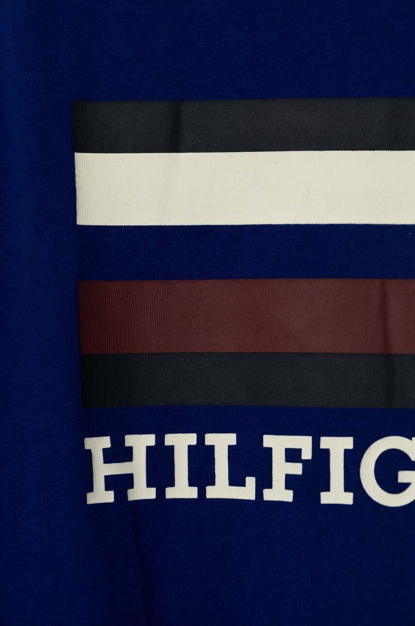 Tommy Hilfiger Detská bavlnená košeľa s dlhým rukávom šedá farba s potlačou - Pepit.sk