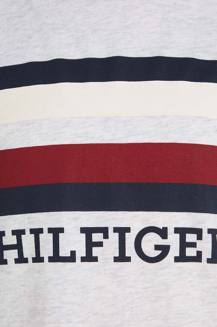 Tommy Hilfiger Detská bavlnená košeľa s dlhým rukávom šedá farba s potlačou - Pepit.sk