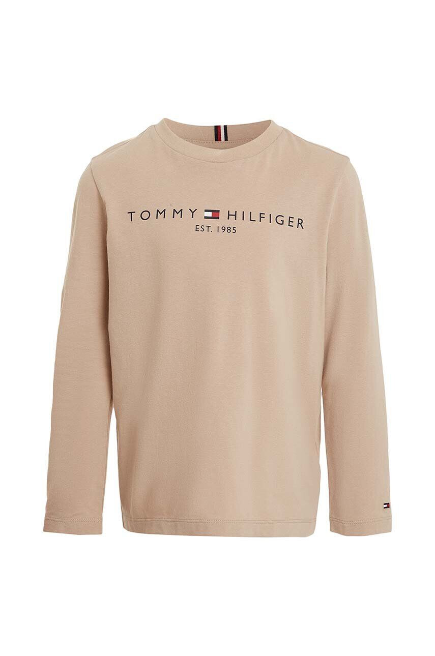 Tommy Hilfiger Detská bavlnená košeľa s dlhým rukávom béžová farba - Pepit.sk