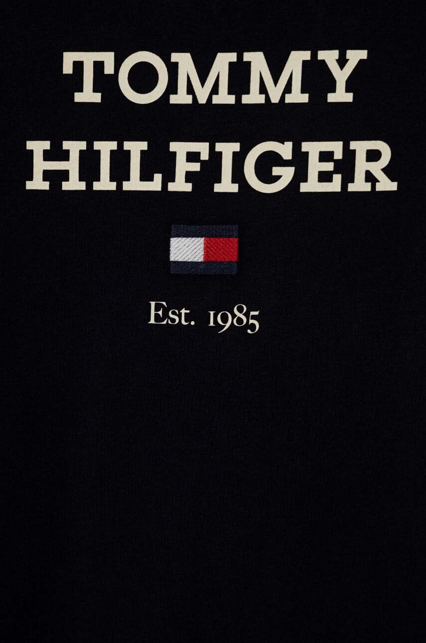 Tommy Hilfiger Detská bavlnená košeľa s dlhým rukávom tmavomodrá farba s potlačou - Pepit.sk