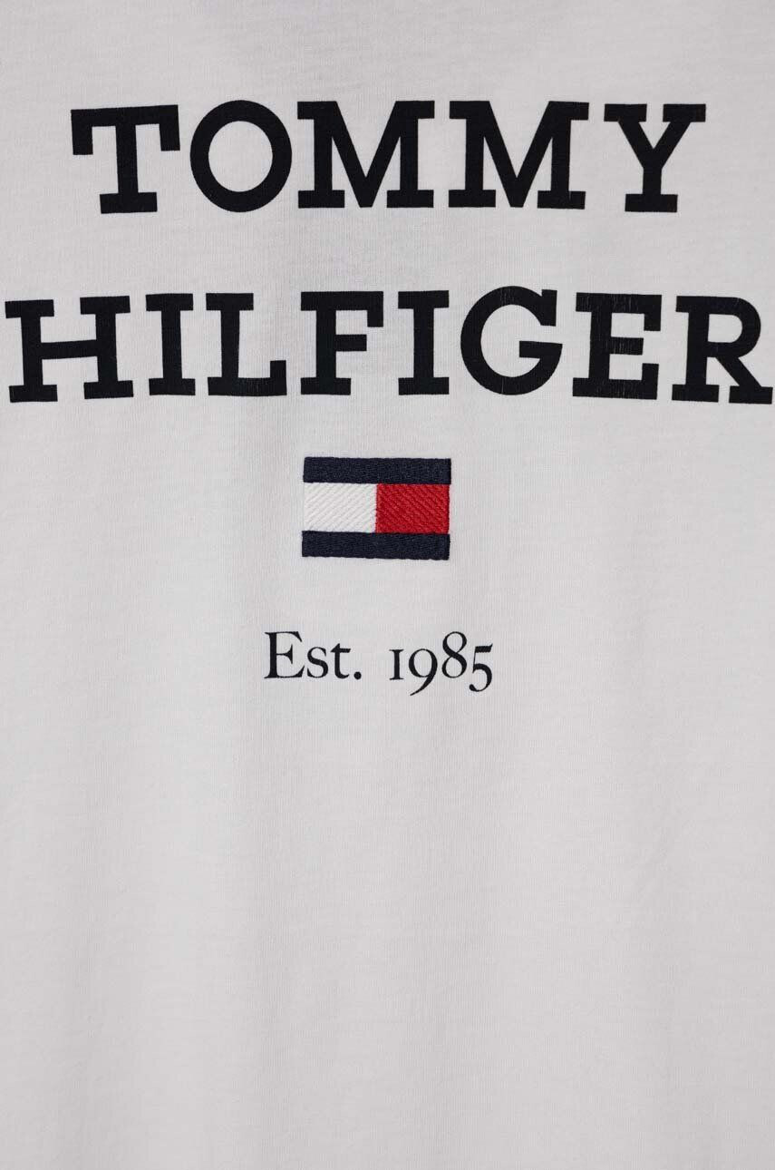 Tommy Hilfiger Detská bavlnená košeľa s dlhým rukávom biela farba s potlačou - Pepit.sk