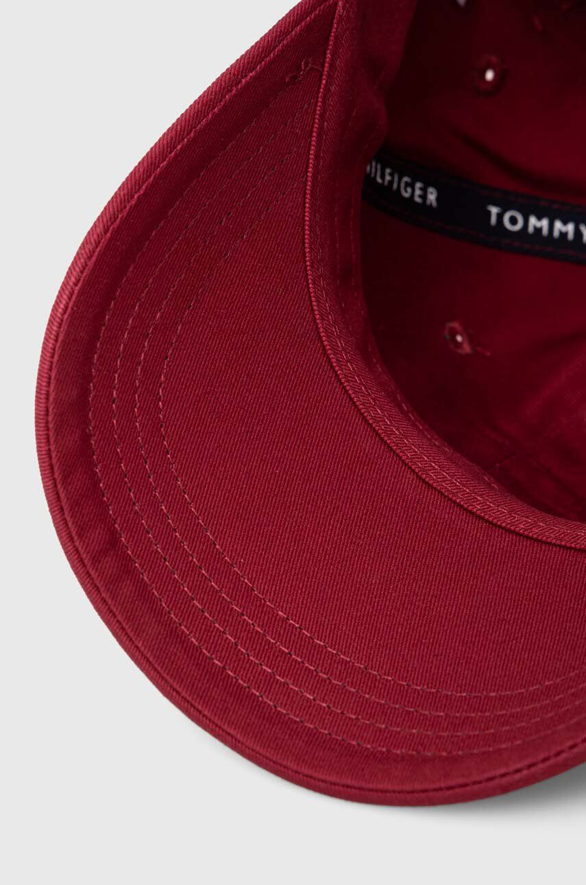 Tommy Hilfiger Detská bavlnená šiltovka bordová farba s nášivkou - Pepit.sk