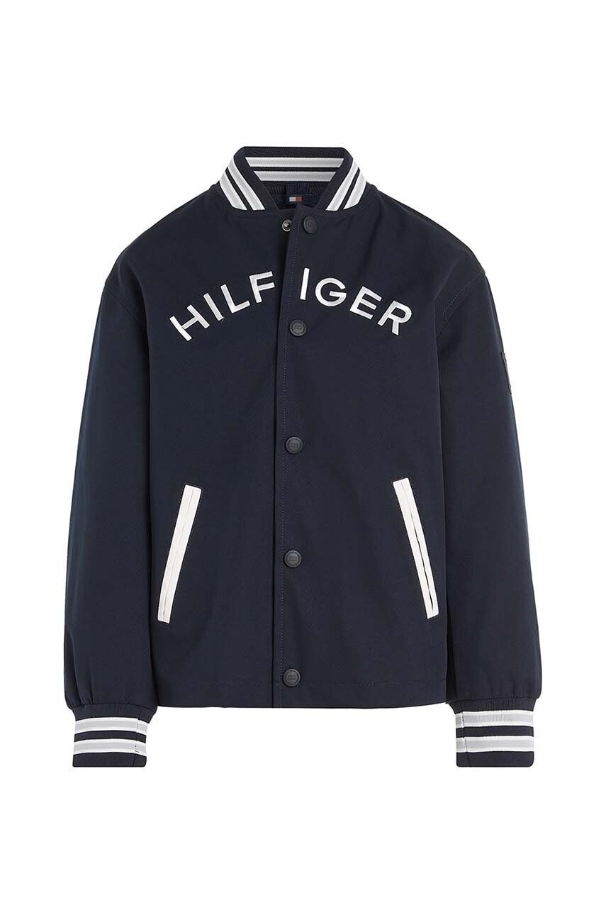 Tommy Hilfiger Detská bunda bomber zelená farba - Pepit.sk