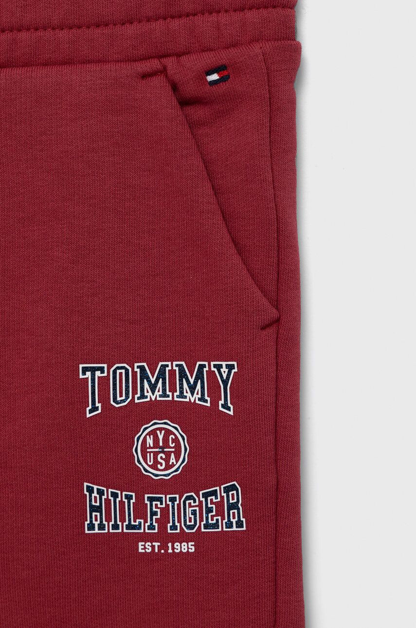 Tommy Hilfiger Detské nohavice fialová farba melanžové - Pepit.sk