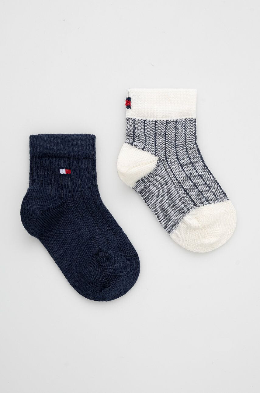 Tommy Hilfiger Detské ponožky (2-pack) tmavomodrá farba - Pepit.sk