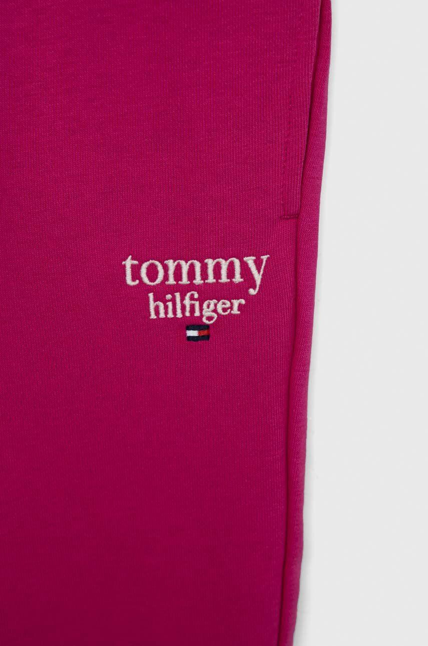 Tommy Hilfiger Detské tepláky ružová farba jednofarebné - Pepit.sk