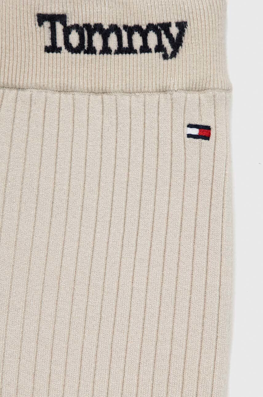 Tommy Hilfiger Detské tepláky béžová farba jednofarebné - Pepit.sk