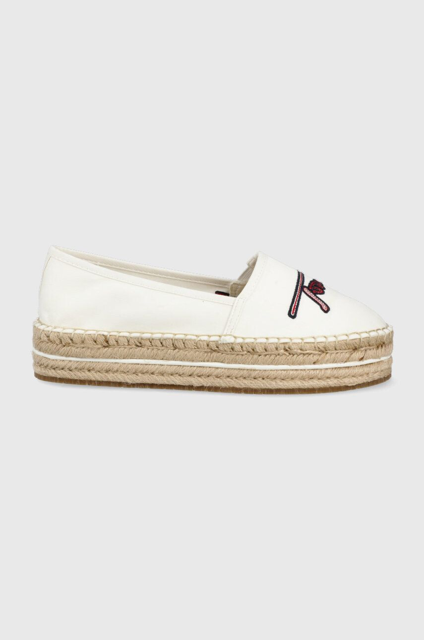 Tommy Hilfiger Espadrilky béžová farba na platforme - Pepit.sk