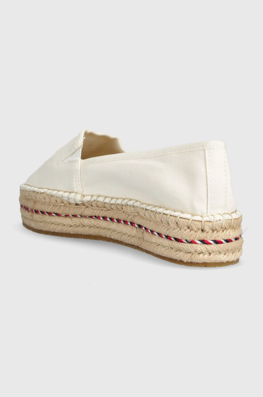 Tommy Hilfiger Espadrilky TH EMBROIDERED FLATFORM béžová farba na platforme FW0FW07014 - Pepit.sk