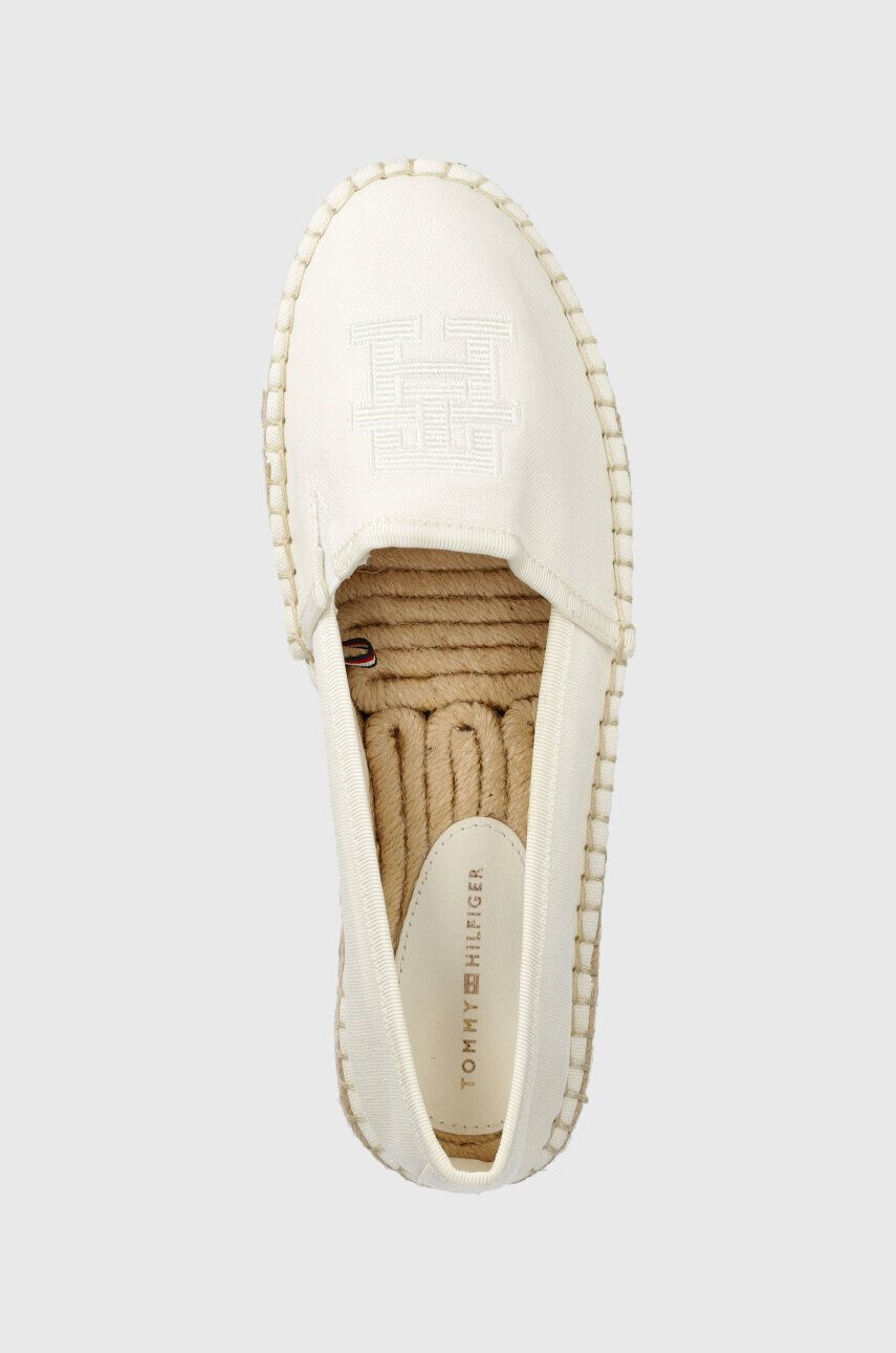 Tommy Hilfiger Espadrilky TH EMBROIDERED FLATFORM béžová farba na platforme FW0FW07014 - Pepit.sk