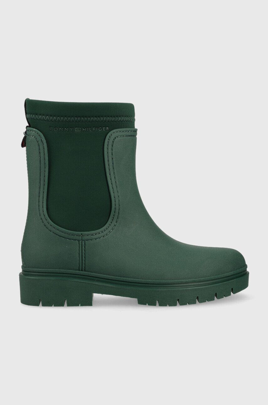 Tommy Hilfiger Gumáky Rain Boot Ankle dámske zelená farba - Pepit.sk