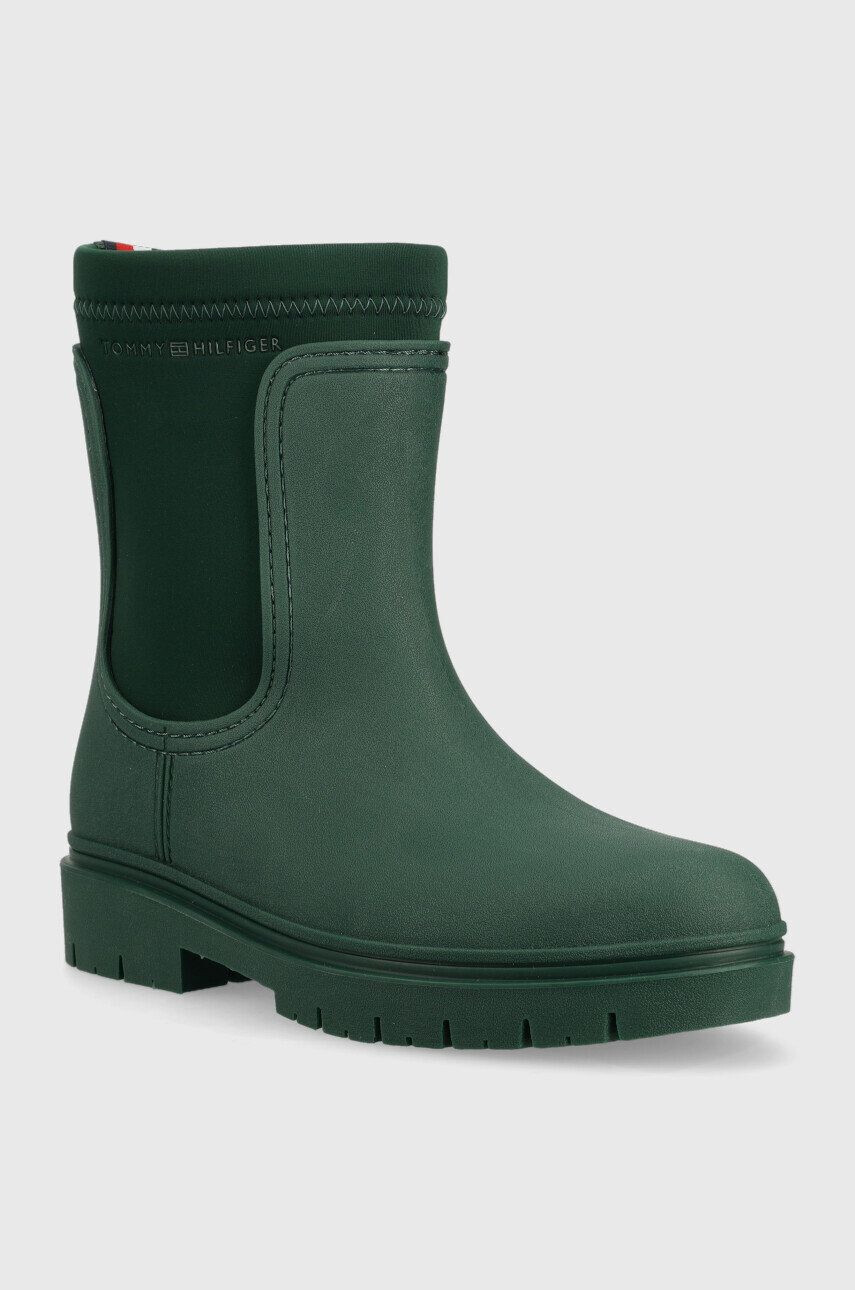 Tommy Hilfiger Gumáky Rain Boot Ankle dámske zelená farba - Pepit.sk