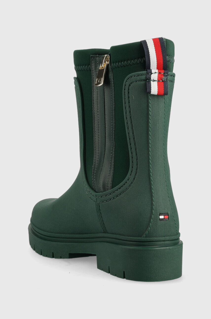 Tommy Hilfiger Gumáky Rain Boot Ankle dámske zelená farba - Pepit.sk