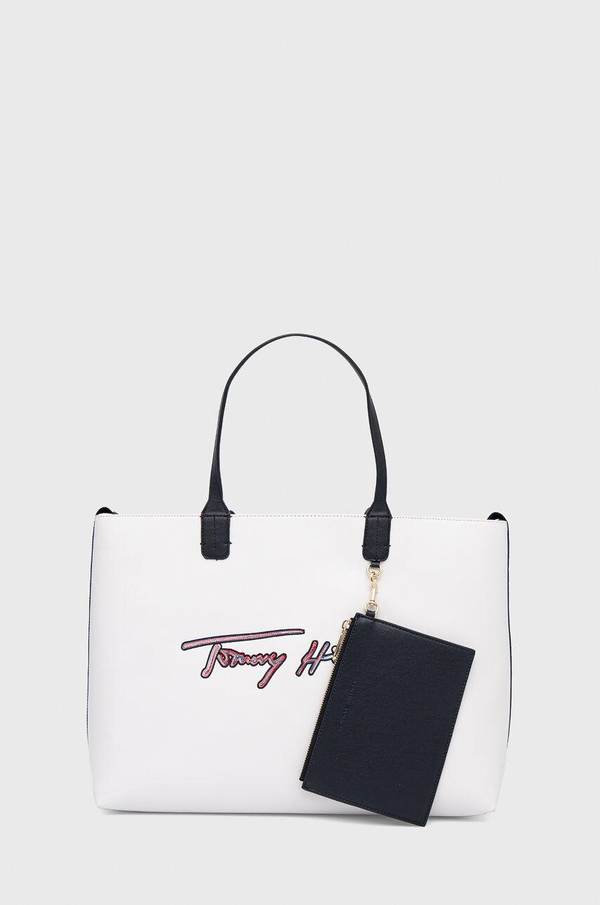 Tommy Hilfiger Kabelka Iconic biela farba - Pepit.sk