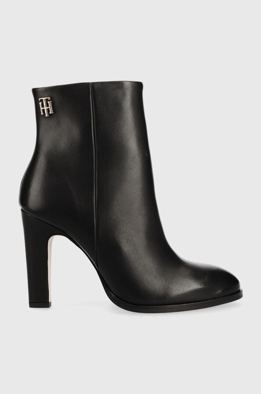 Tommy Hilfiger Kožené členkové topánky High Heel Leather Boot - Pepit.sk