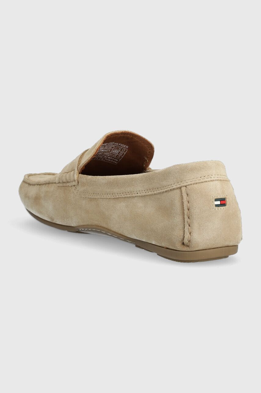 Tommy Hilfiger Kožené mokasíny CASUAL HILFIGER SUEDE DRIVER pánske béžová farba FM0FM04271 - Pepit.sk