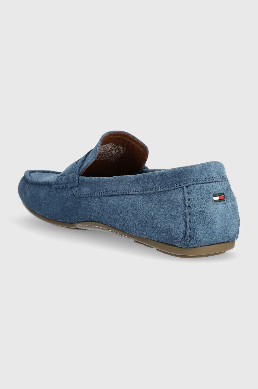 Tommy Hilfiger Kožené mokasíny CASUAL HILFIGER SUEDE DRIVER pánske zelená farba FM0FM04271 - Pepit.sk