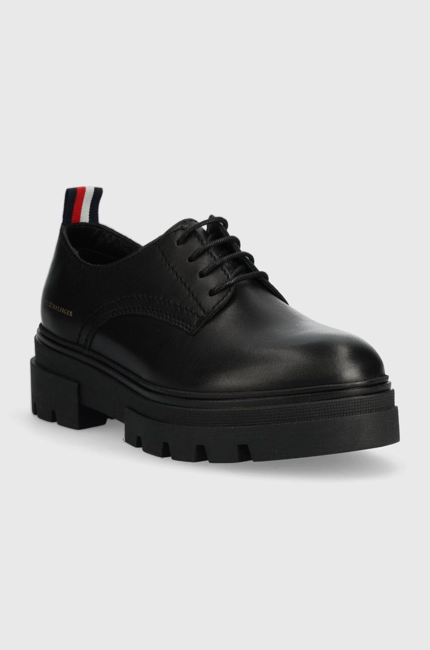 Tommy Hilfiger Kožené poltopánky Leather Lace Up Shoe - Pepit.sk