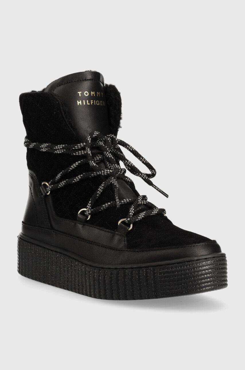 Tommy Hilfiger Kožené snehule FW0FW06852 SNOW BOOT MONOGRAM - Pepit.sk