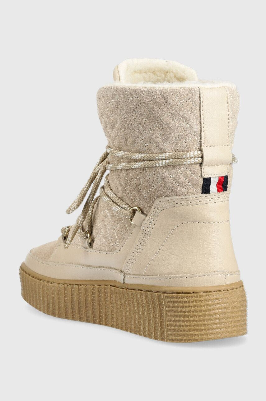 Tommy Hilfiger Kožené snehule FW0FW06852 SNOW BOOT MONOGRAM - Pepit.sk