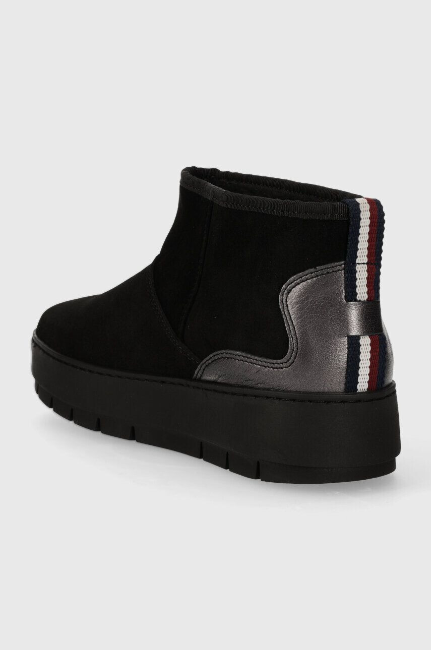 Tommy Hilfiger Kožené snehule METALLIC SUEDE SNOWBOOT čierna farba FW0FW07850 - Pepit.sk