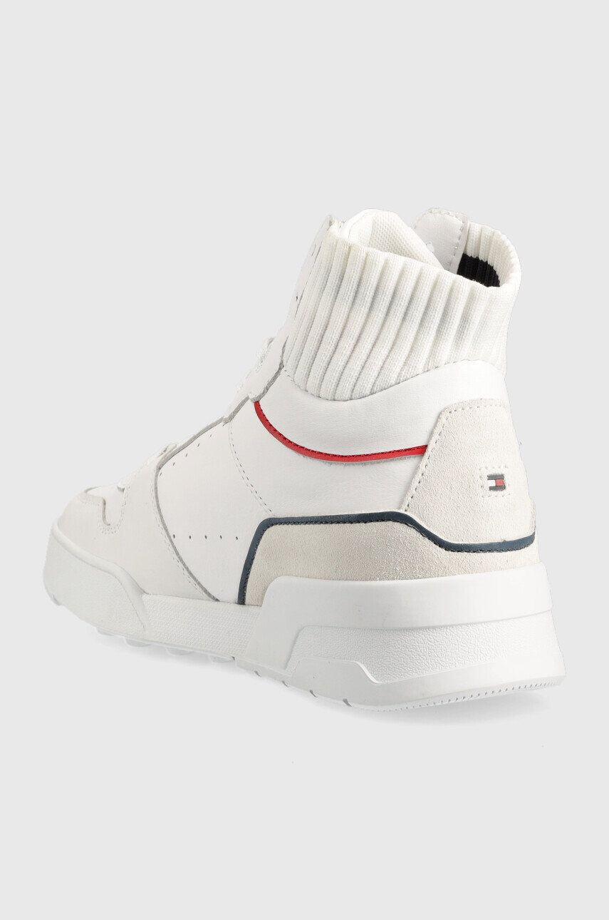 Tommy Hilfiger Kožené tenisky High Cut Basket biela farba - Pepit.sk