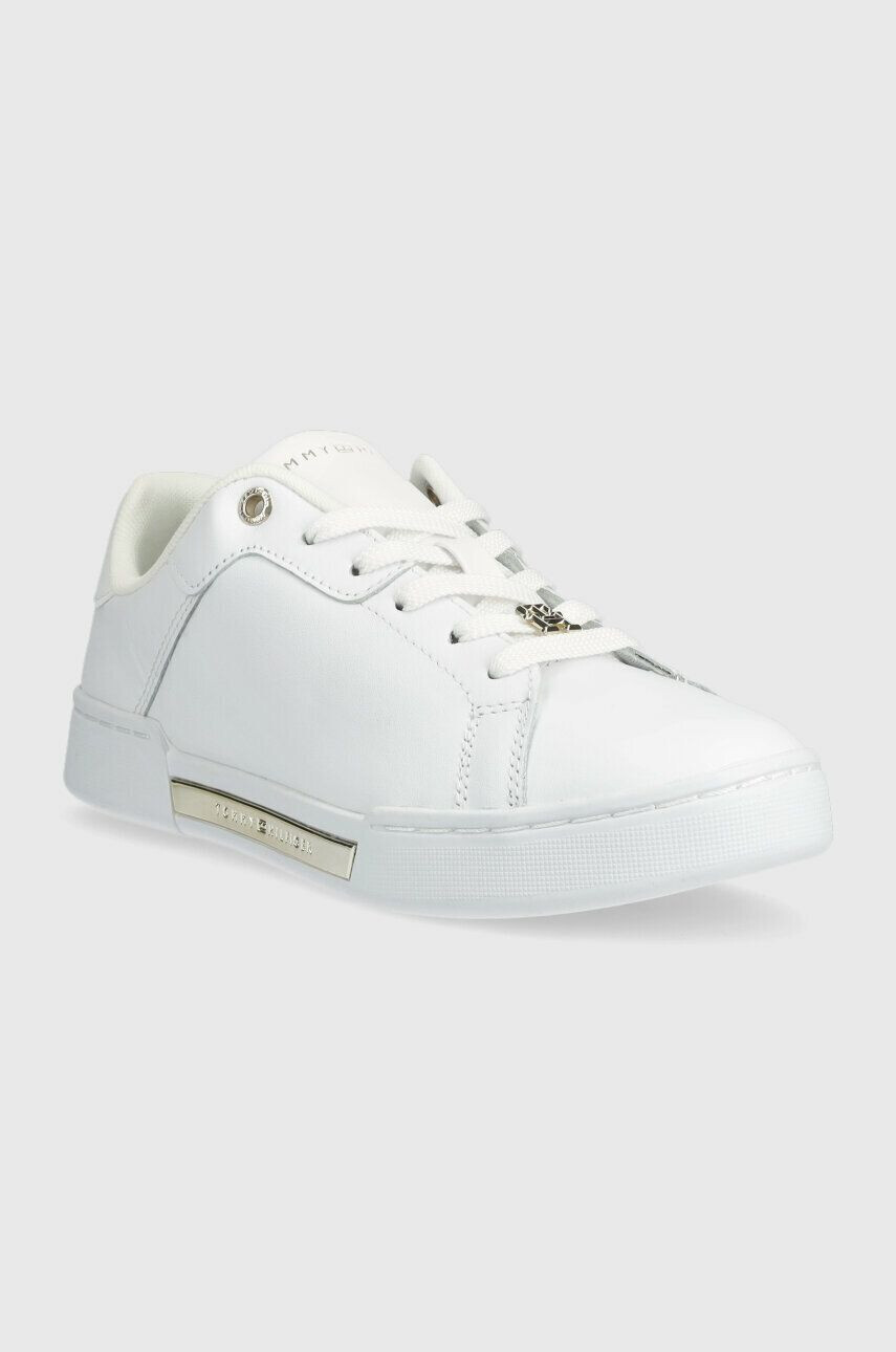 Tommy Hilfiger Kožené tenisky COURT SNEAKER GOLDEN TH biela farba FW0FW07116 - Pepit.sk