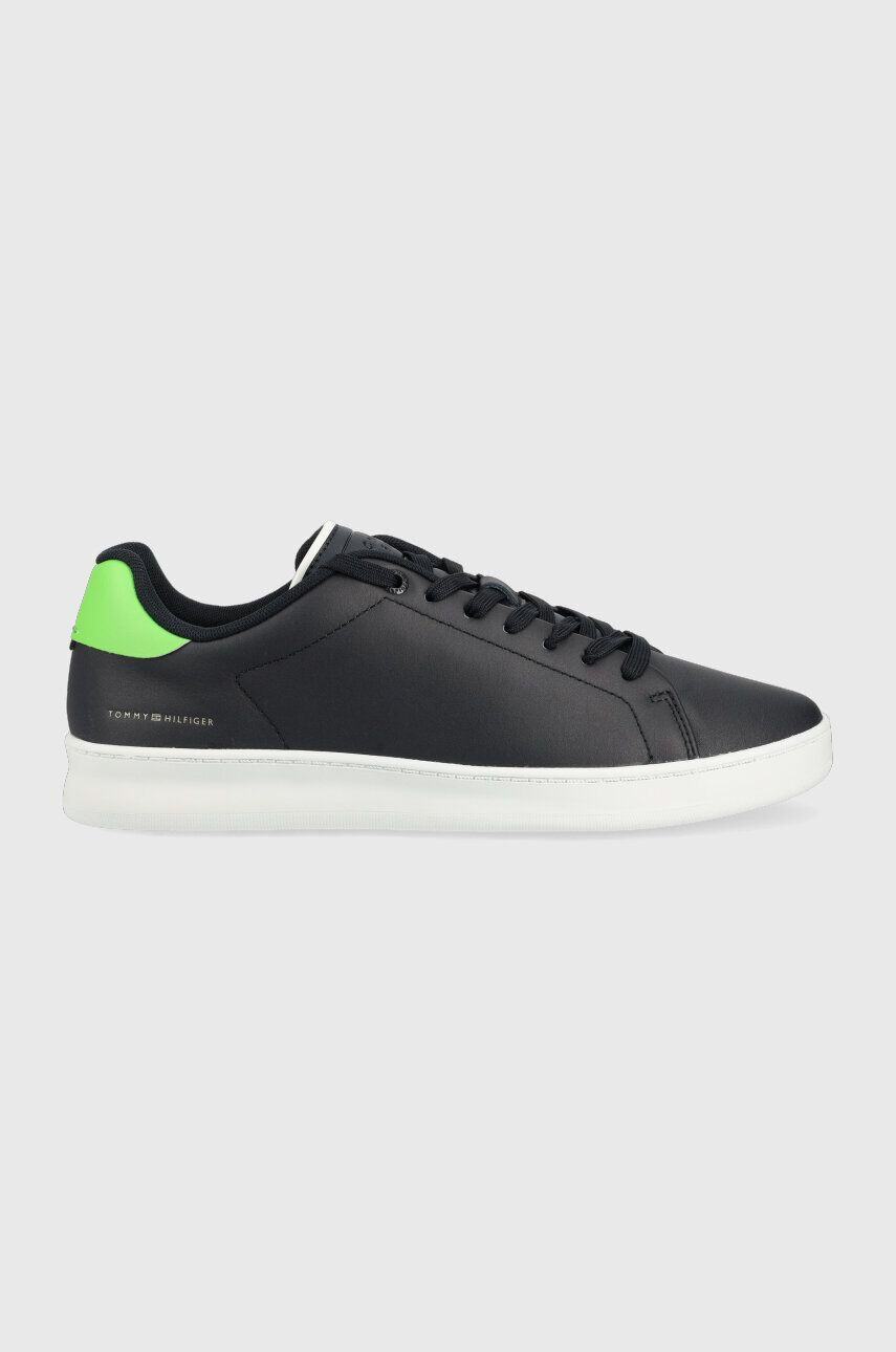 Tommy Hilfiger Kožené tenisky COURT SNEAKER LEATHER CUP tmavomodrá farba - Pepit.sk