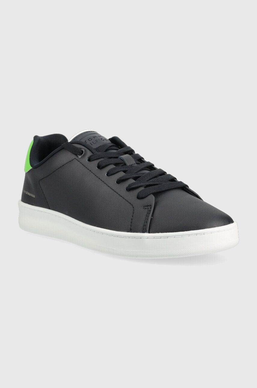 Tommy Hilfiger Kožené tenisky COURT SNEAKER LEATHER CUP tmavomodrá farba - Pepit.sk