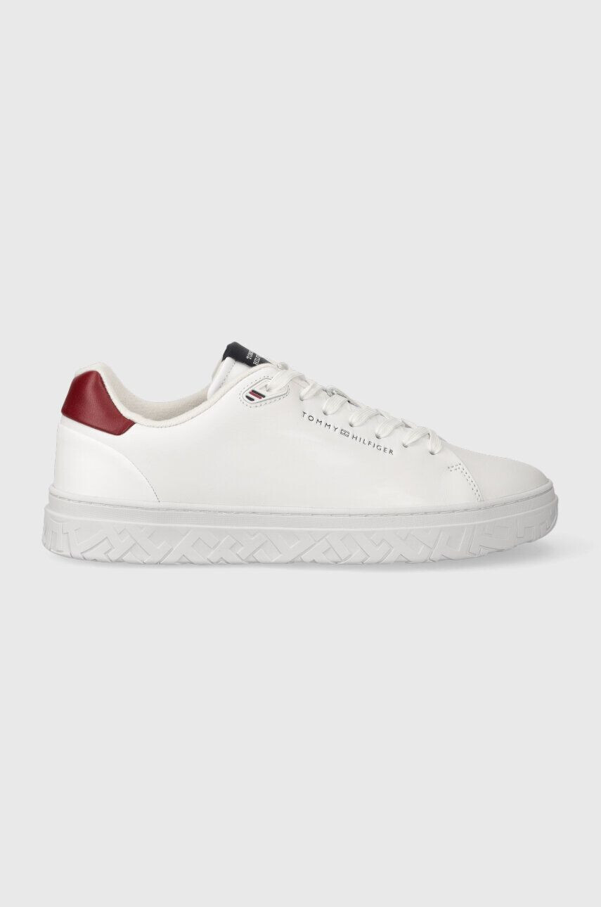 Tommy Hilfiger Kožené tenisky COURT THICK CUPSOLE LEATHER biela farba FM0FM04830 - Pepit.sk