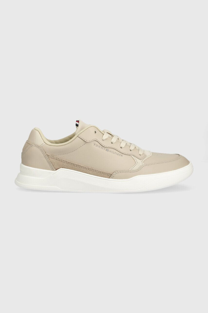 Tommy Hilfiger Kožené tenisky ELEVATED CUPSOLE LEATHER béžová farba FM0FM04490 - Pepit.sk