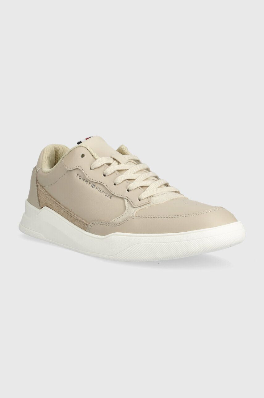 Tommy Hilfiger Kožené tenisky ELEVATED CUPSOLE LEATHER béžová farba FM0FM04490 - Pepit.sk