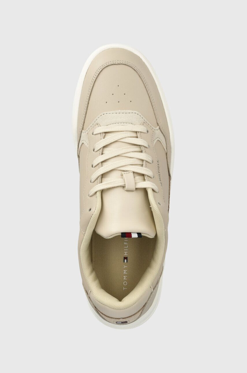 Tommy Hilfiger Kožené tenisky ELEVATED CUPSOLE LEATHER béžová farba FM0FM04490 - Pepit.sk