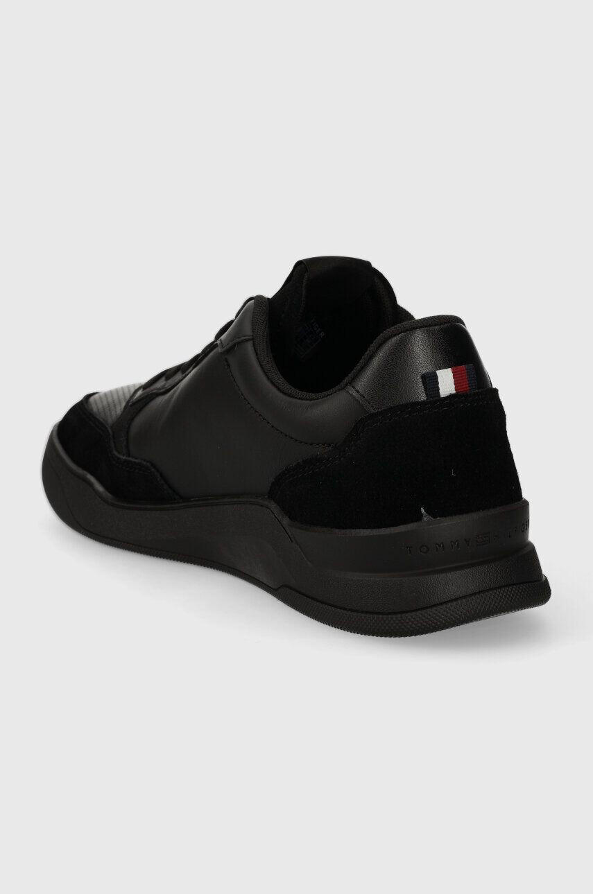 Tommy Hilfiger Kožené tenisky ELEVATED CUPSOLE LTH MIX čierna farba FM0FM04929 - Pepit.sk