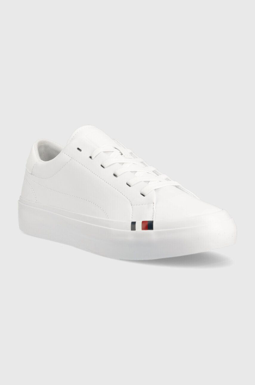 Tommy Hilfiger Kožené tenisky ELEVATED VULC LEATHER LOW biela farba FM0FM04418 - Pepit.sk