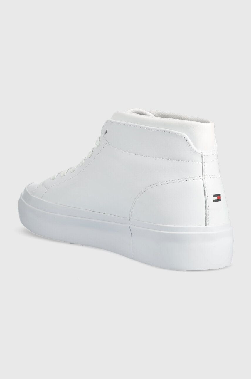 Tommy Hilfiger Kožené tenisky ELEVATED VULC LEATHER MID biela farba FM0FM04419 - Pepit.sk