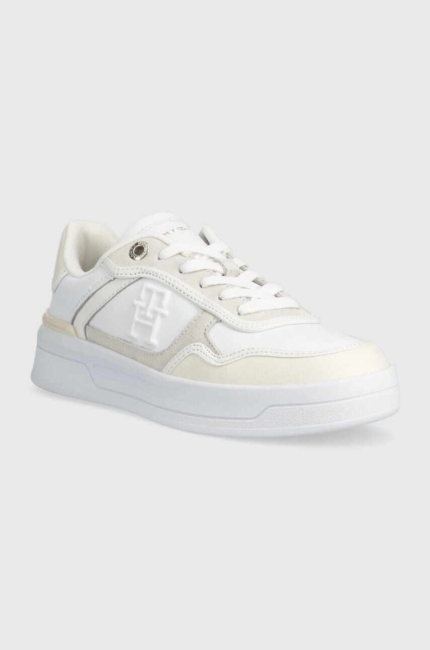 Tommy Hilfiger Kožené tenisky ESSENTIAL BASKET SNEAKER biela farba FW0FW07563 - Pepit.sk