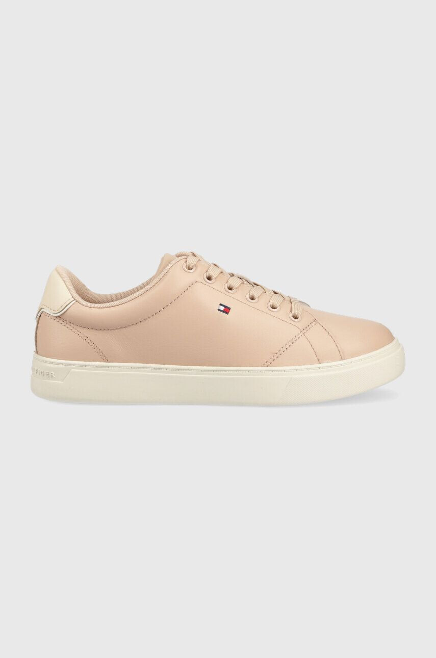 Tommy Hilfiger Kožené tenisky ESSENTIAL COURT SNEAKER béžová farba FW0FW07427 - Pepit.sk