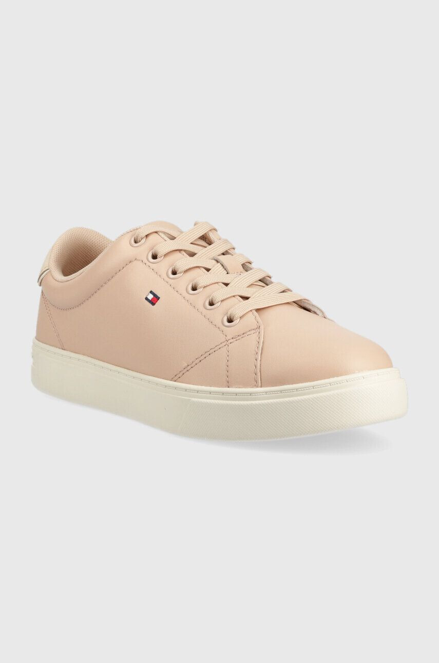 Tommy Hilfiger Kožené tenisky ESSENTIAL COURT SNEAKER béžová farba FW0FW07427 - Pepit.sk