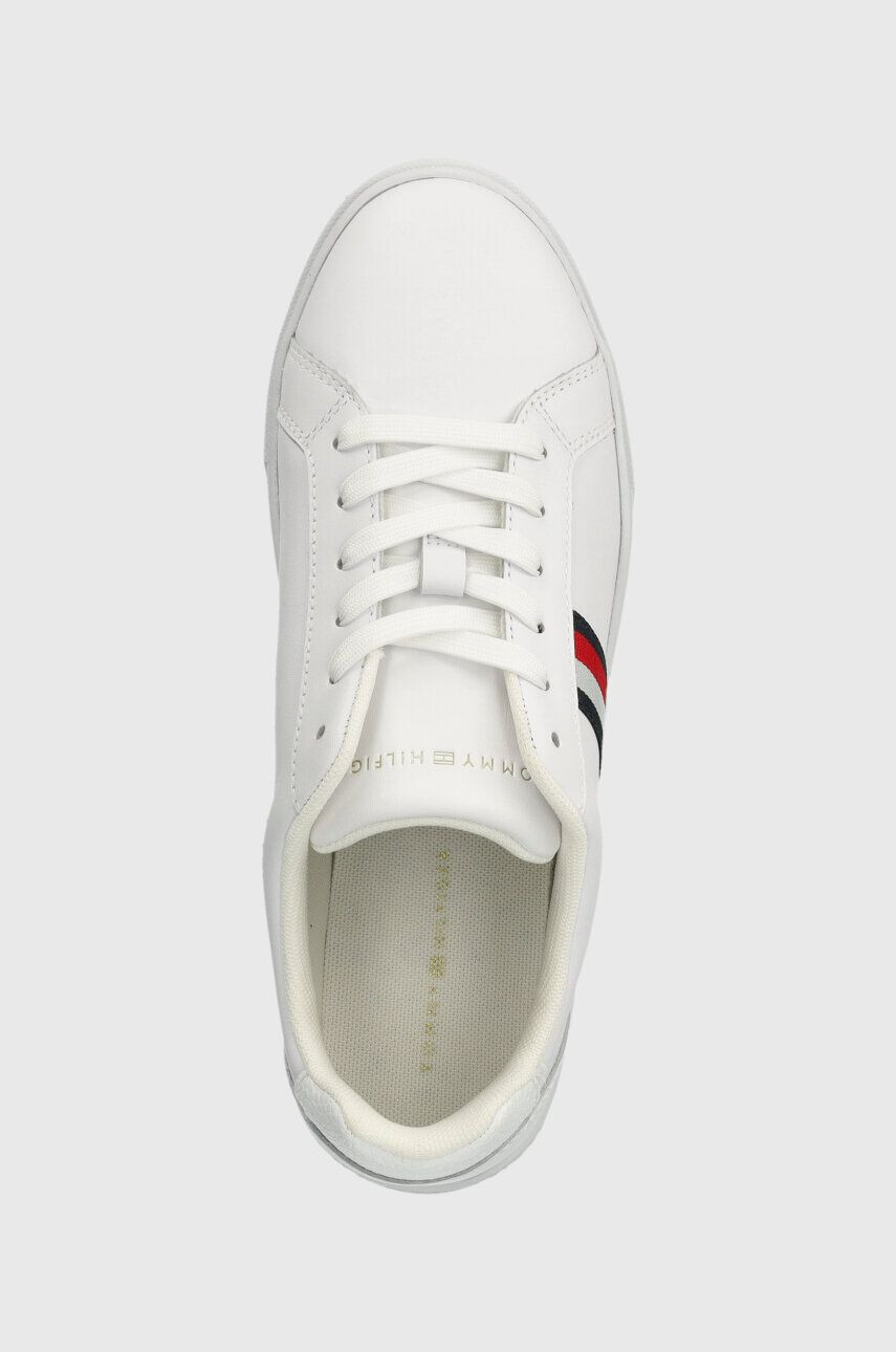 Tommy Hilfiger Kožené tenisky ESSENTIAL COURT SNEAKER STRIPES biela farba FW0FW07779 - Pepit.sk